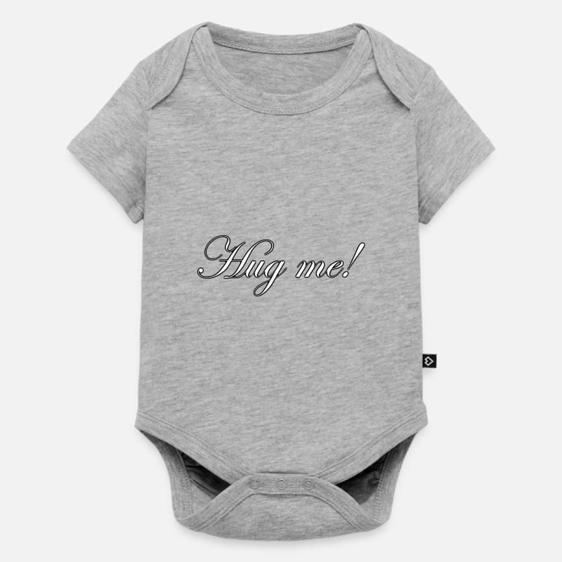 Umarme mich! - Baby Premium Kurzarmbody - Grau meliert