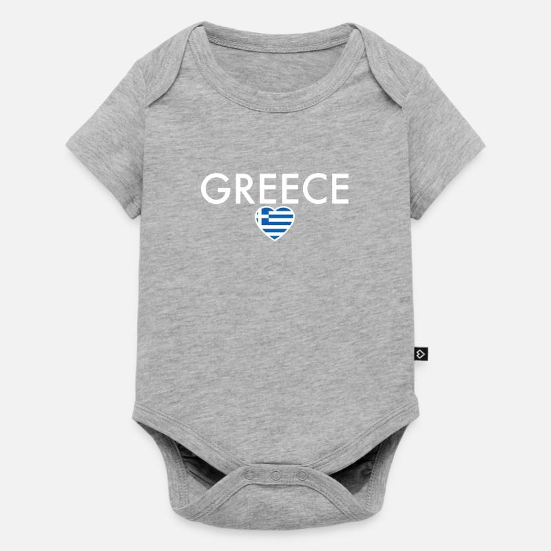 Grèce Grèce Drapeau grec Grec - Body à manches courtes Premium Bébé - gris chiné