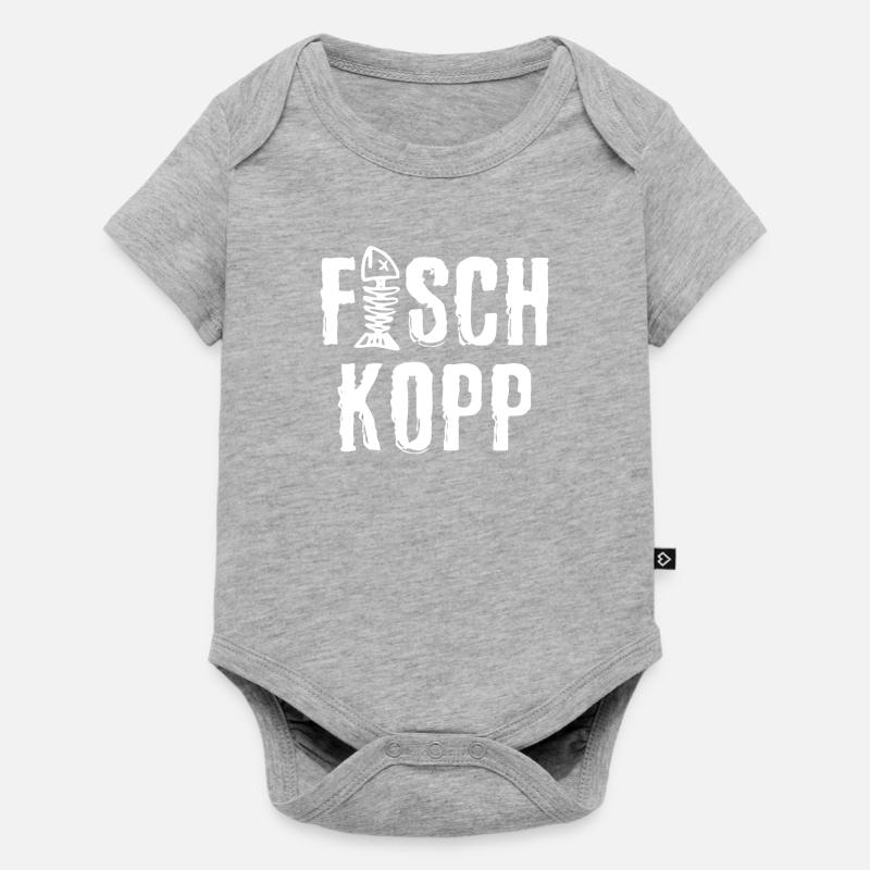 Fischkopp - Baby Premium Kurzarmbody - Grau meliert
