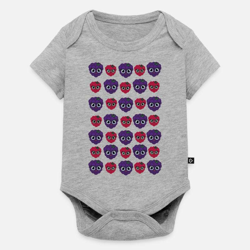 Billy Blackberry und Ruby Raspberry - Baby Premium Kurzarmbody - Grau meliert