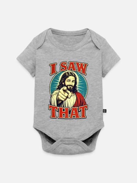 JESUS SAW THAT - Baby Premium Kurzarmbody - Grau meliert