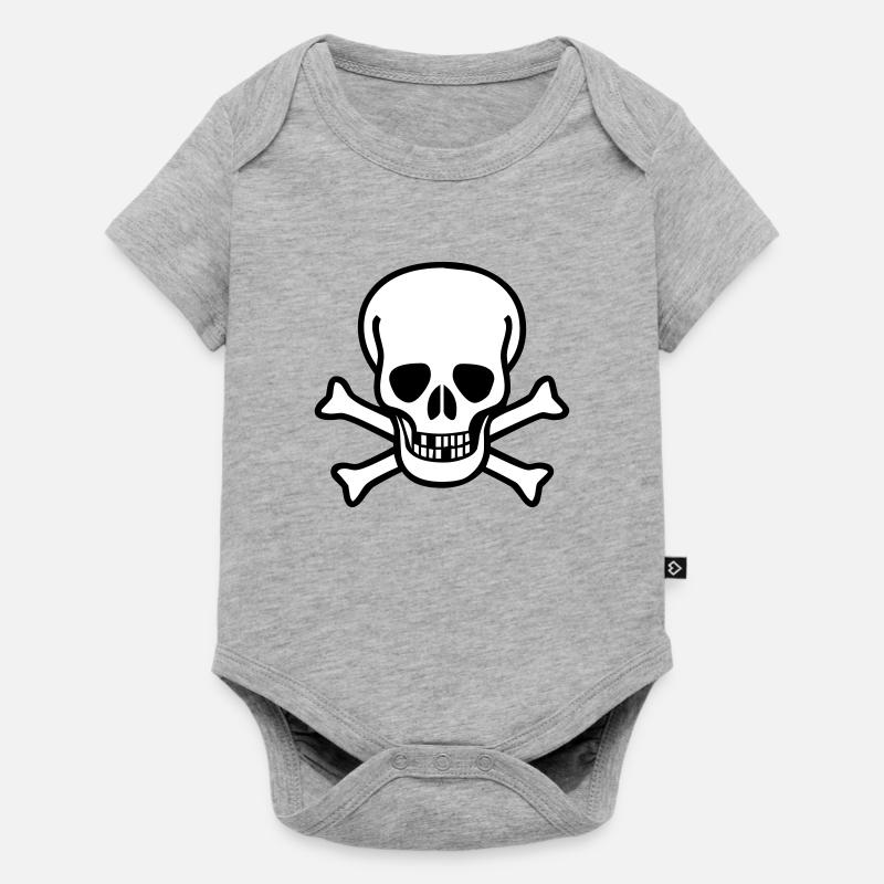 Skull - Body à manches courtes Premium Bébé - gris chiné