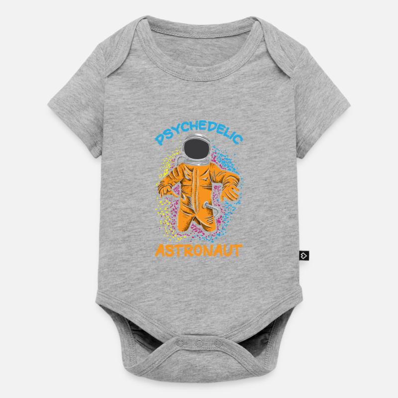 Espace champignon d’astronaute psychédélique - Body à manches courtes Premium Bébé - gris chiné