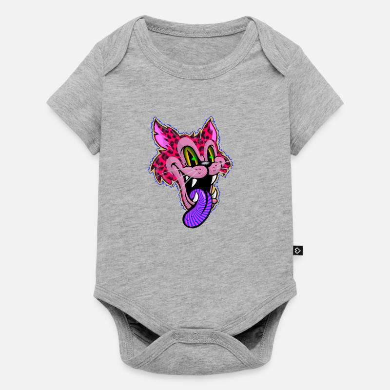 Leopard Comic Psychedelic - Baby Premium short-sleeve bodysuit - heather grey