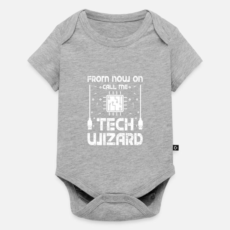 Call Me Tech Wizard Funny IT Support Computer - Baby Premium short-sleeve bodysuit - heather grey