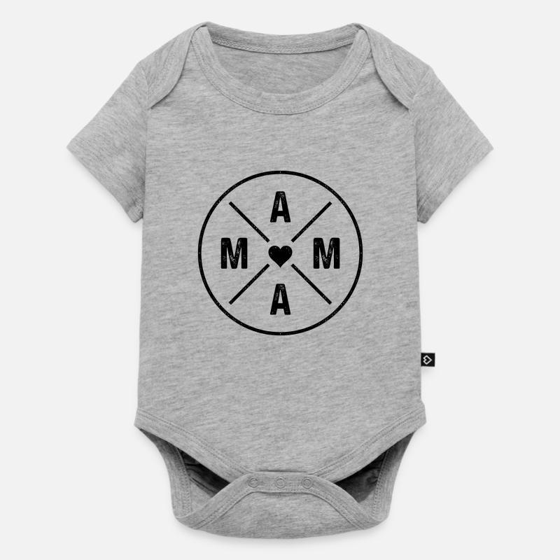 Mama Herz Mutter Liebe Muttertag Geschenk - Baby Premium Kurzarmbody - Grau meliert