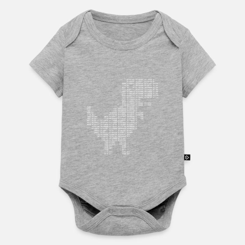 Google dinosaur | Dinosaur Binary | Dino | 404 - Baby Premium short-sleeve bodysuit - heather grey