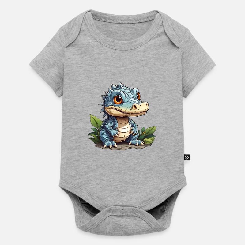 petit alligator mignon - Body à manches courtes Premium Bébé - gris chiné