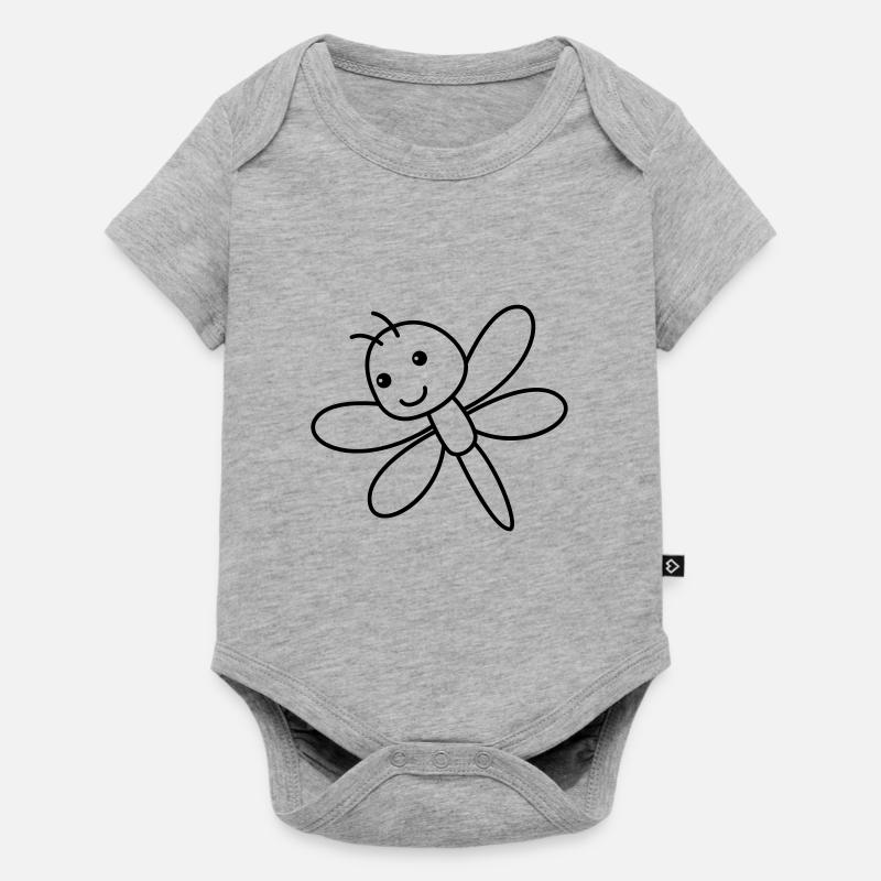 Libellule Libellule - Body à manches courtes Premium Bébé - gris chiné