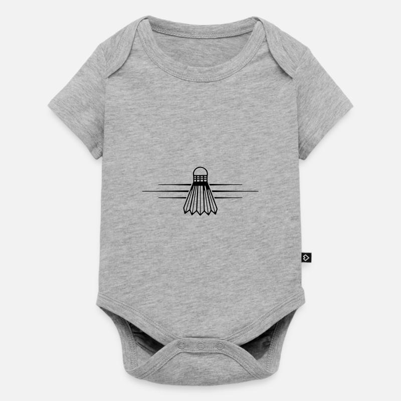 logo de badminton - Body à manches courtes Premium Bébé - gris chiné