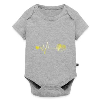 Steak Meat Restaurant Pulse Heart Love - Baby Premium short-sleeve bodysuit - heather grey - Front