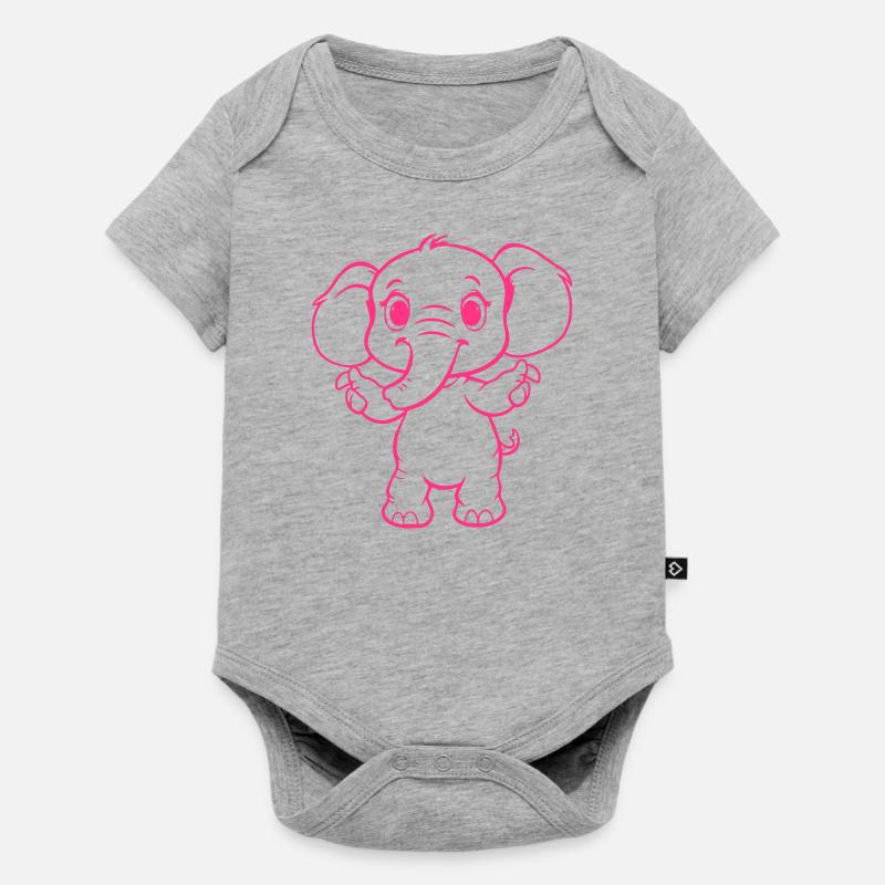 éléphant mignon - Body à manches courtes Premium Bébé - gris chiné