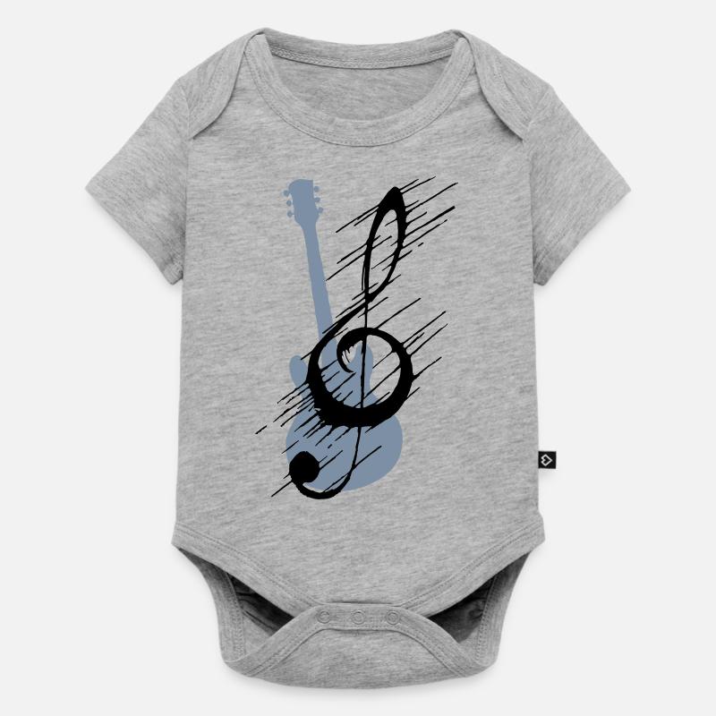 Distorted note key and guitar - Baby Premium short-sleeve bodysuit - heather grey