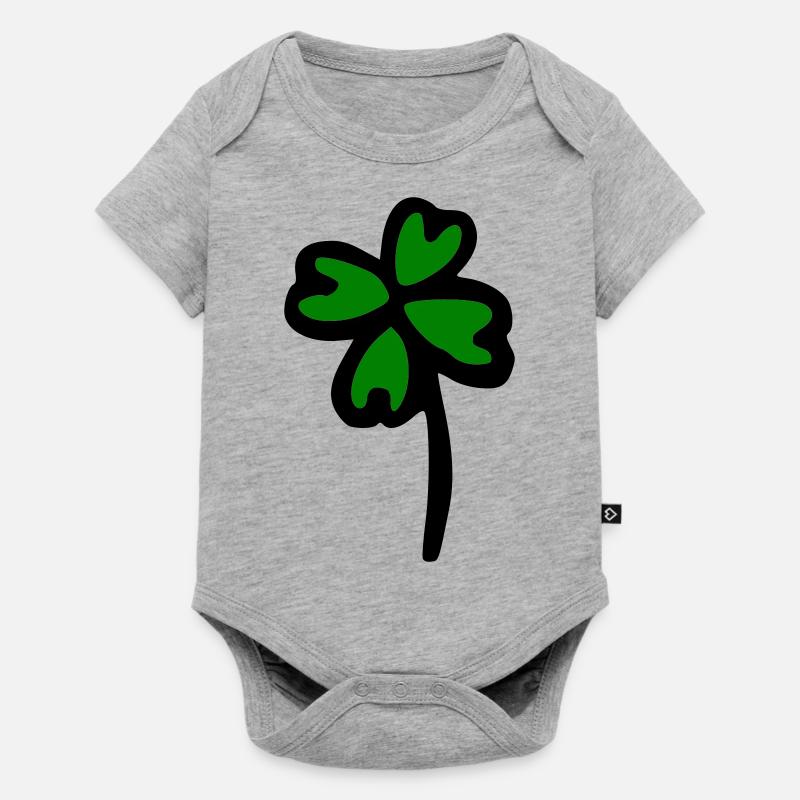 Kleeblatt - Baby Premium Kurzarmbody - Grau meliert
