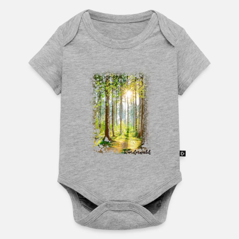 Forêt miraculeuse, forêt - Body à manches courtes Premium Bébé - gris chiné