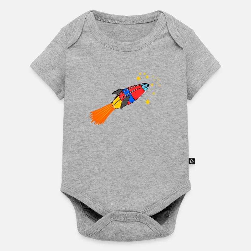 fusée - Body à manches courtes Premium Bébé - gris chiné