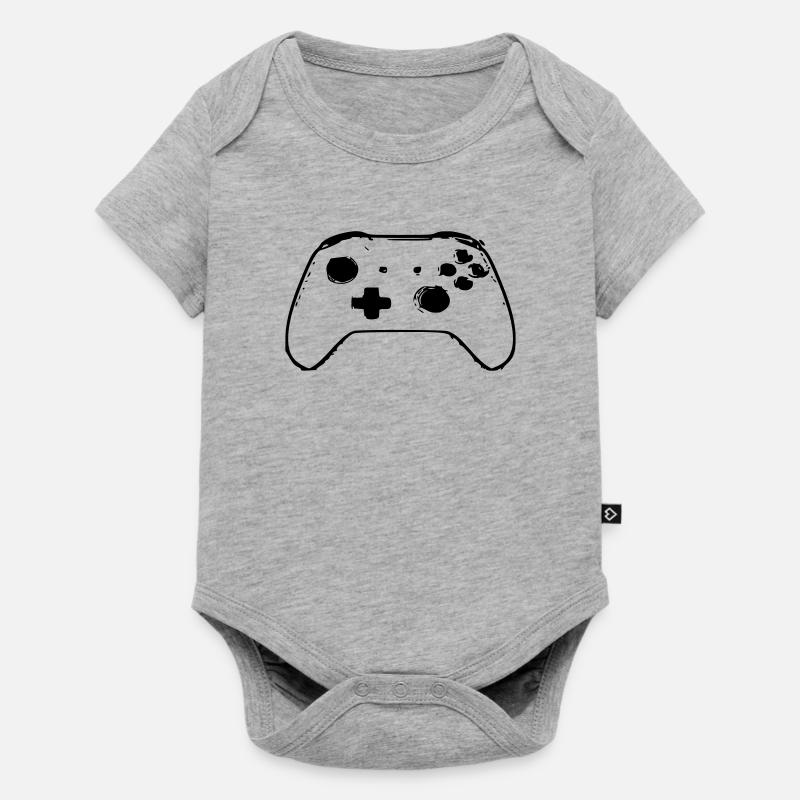 controller konsole game - Baby Premium Kurzarmbody - Grau meliert