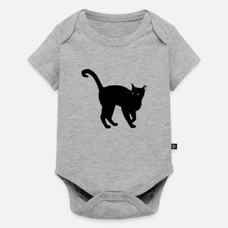 silhouette de chat noir - silhouette de chat noir - Body à manches courtes Premium Bébé - gris chiné