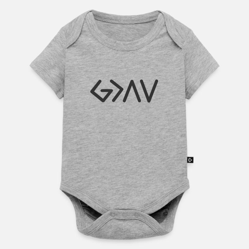 Dieu est plus grand que les hauts et les bas - Body à manches courtes Premium Bébé - gris chiné