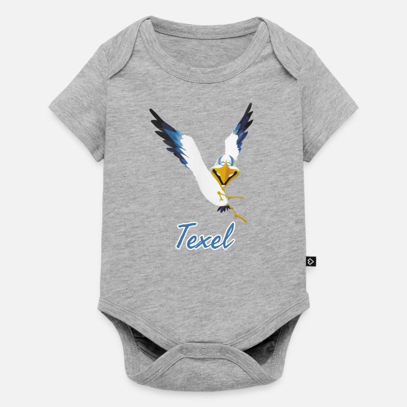 Lachmöwe Texel - Baby Premium Kurzarmbody - Grau meliert