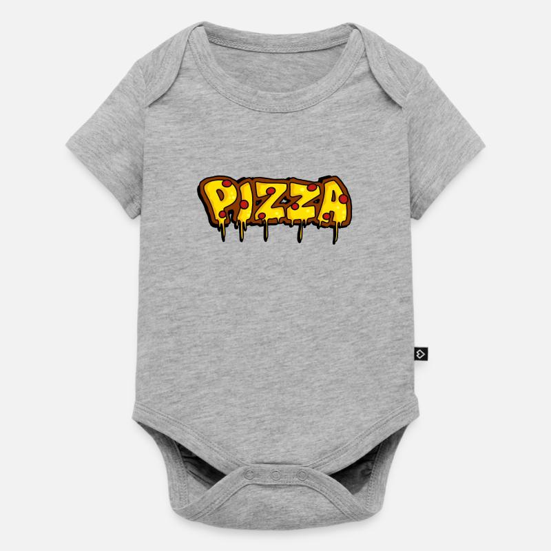 J'aime la pizza - Body à manches courtes Premium Bébé - gris chiné