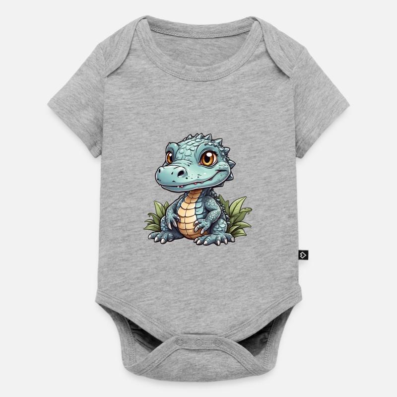 petit alligator mignon - Body à manches courtes Premium Bébé - gris chiné
