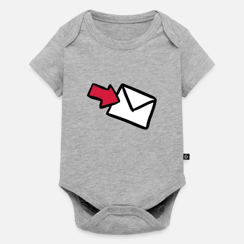 Brief E-Mail mail letter lettre message Versand - Baby Premium Kurzarmbody - Grau meliert