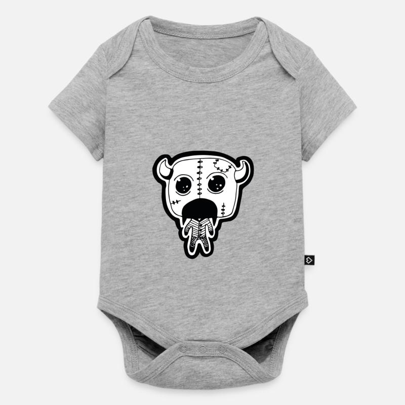 devul - Body à manches courtes Premium Bébé - gris chiné