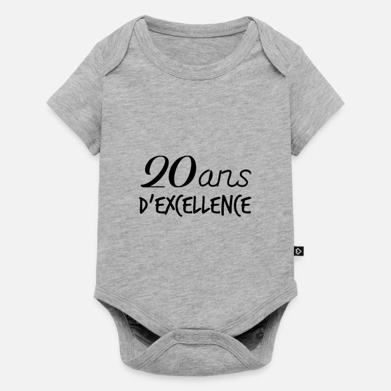 Anniversaire 20 ans d’excellence - Body à manches courtes Premium Bébé - gris chiné