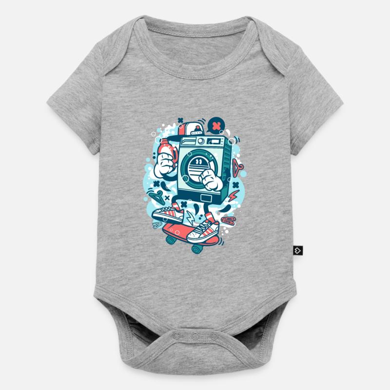 Machine à laver skaters cadeau - Body à manches courtes Premium Bébé - gris chiné