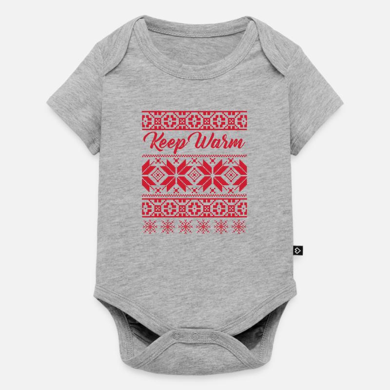 Norwegian Pattern No.01 - Baby Premium short-sleeve bodysuit - heather grey