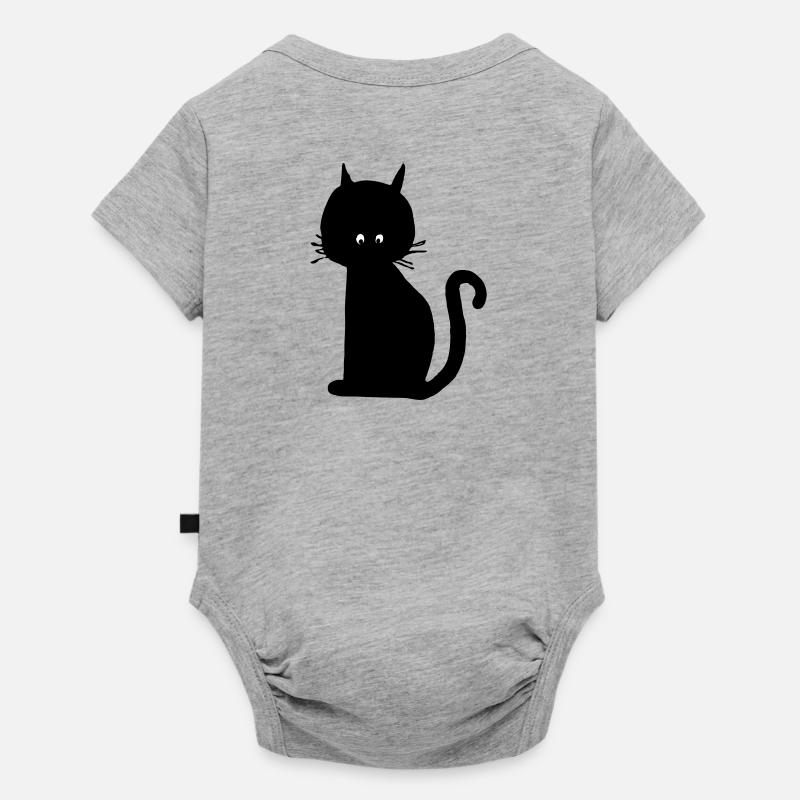 chatnoir - Body à manches courtes Premium Bébé - gris chiné