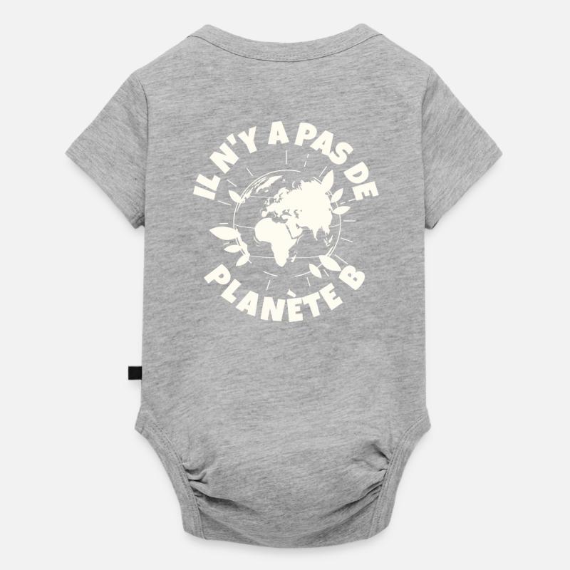 Il n y a pas de planète B - Body à manches courtes Premium Bébé - gris chiné
