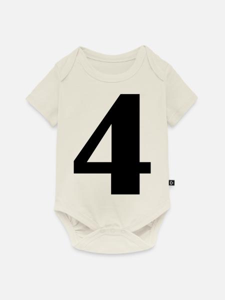4 - Baby Premium Kurzarmbody - Naturweiß