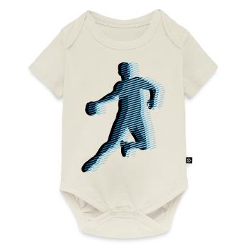 HANDBALL Streifenraster 3C - Baby Premium Kurzarmbody - Naturweiß - Vorne