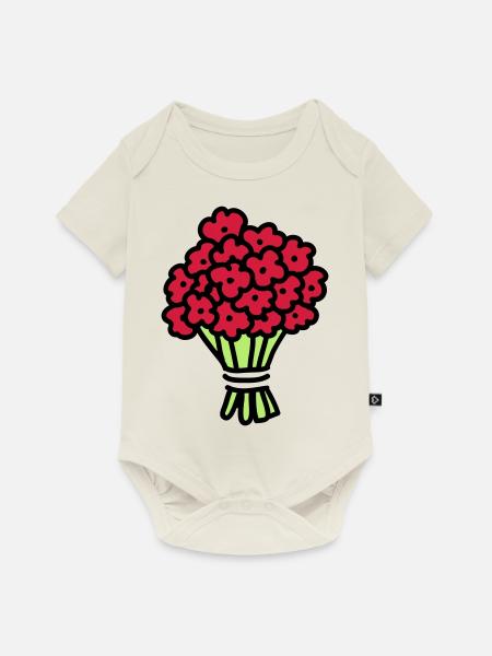 Blumenstrauß 3 - Baby Premium Kurzarmbody - Naturweiß