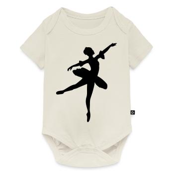 Danseuse de ballet vecteur Silhouette - Body à manches courtes Premium Bébé - blanc cassé - Devant