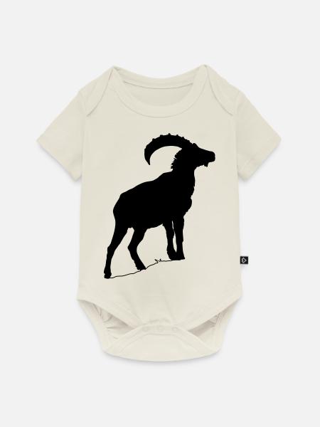 Steinbock - Baby Premium Kurzarmbody - Naturweiß