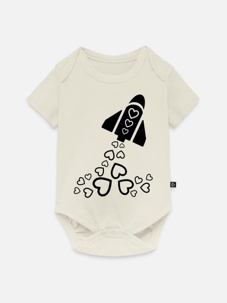 Rocket with love - Baby Premium Kurzarmbody - Naturweiß