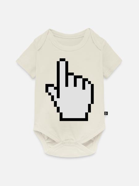 Mauszeiger - Baby Premium Kurzarmbody - Naturweiß