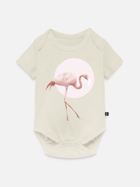 Flamingo Rosa - Baby Premium Kurzarmbody - Naturweiß