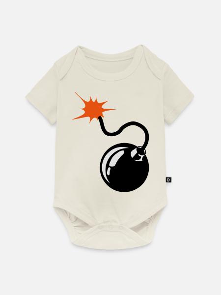 Bombe Bombe Docht 9072 - Baby Premium Kurzarmbody - Naturweiß