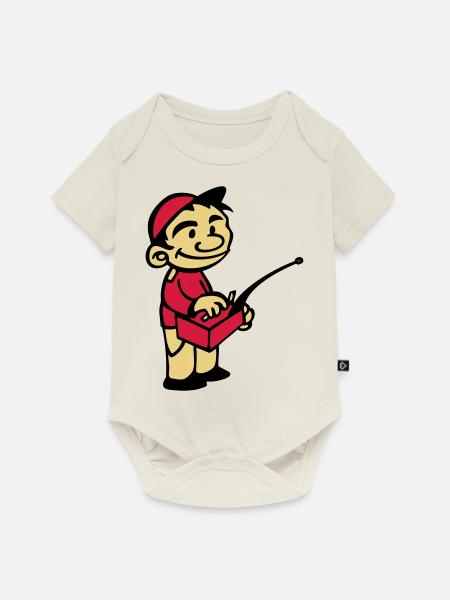 modell Kind mit Modellfunksteuerung - Baby Premium Kurzarmbody - Naturweiß