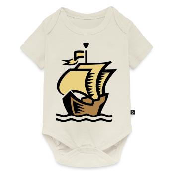 Segelschiff - Baby Premium Kurzarmbody - Naturweiß - Vorne