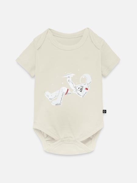 Astronaut entspannen - Baby Premium Kurzarmbody - Naturweiß