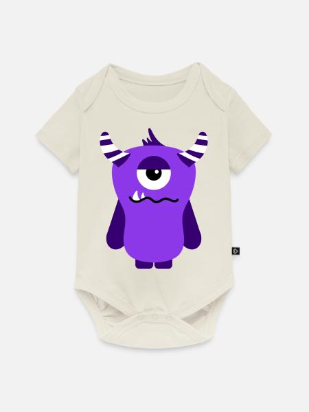 Blaues Monster - Baby Premium Kurzarmbody - Naturweiß