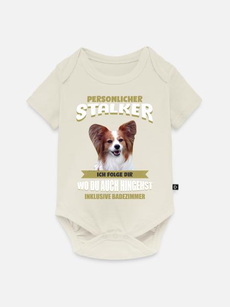 Papillon Hund - Papillon - Baby Premium Kurzarmbody - Naturweiß