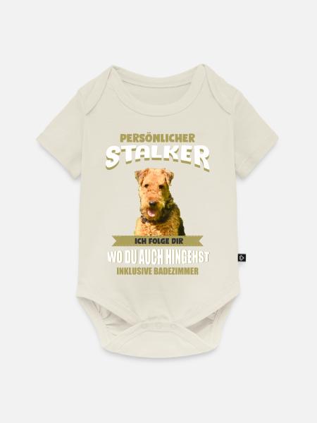 Airedale Terrier Hund - Airedale Terrier - Baby Premium Kurzarmbody - Naturweiß