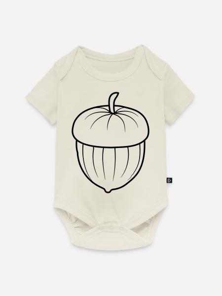 Design Eichel Nuss - Baby Premium Kurzarmbody - Naturweiß