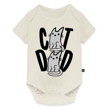Logo de texte Cat Dad - Body à manches courtes Premium Bébé - blanc cassé - Devant